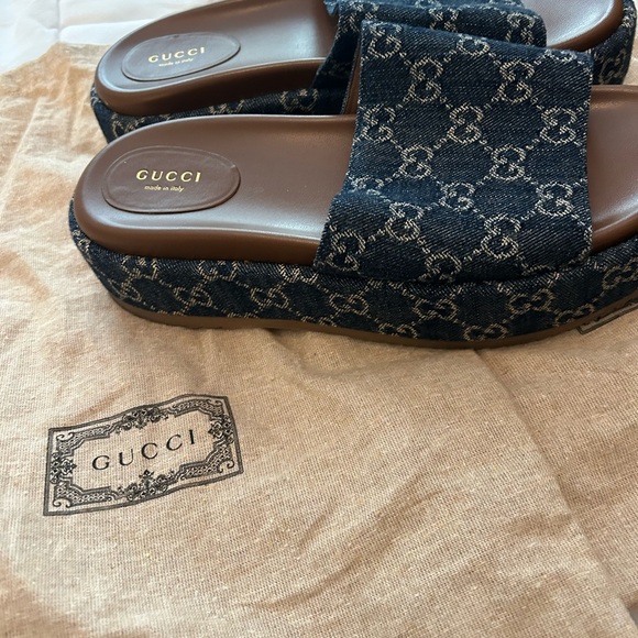 Gucci Blue denim  Slide Sandals size 40 - Picture 3 of 5
